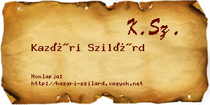 Kazári Szilárd névjegykártya