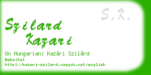 szilard kazari business card