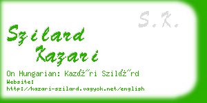 szilard kazari business card
